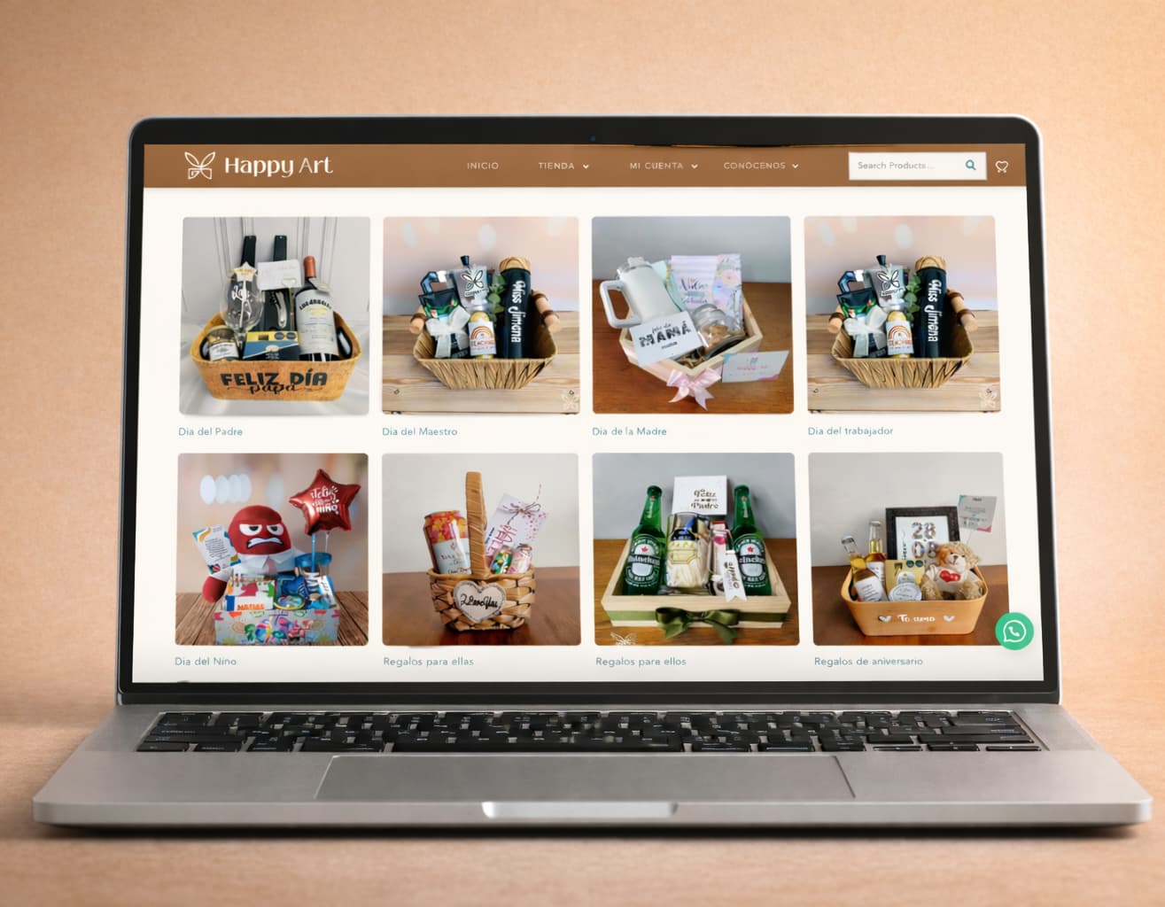 Happy Art — vista desktop de la tienda