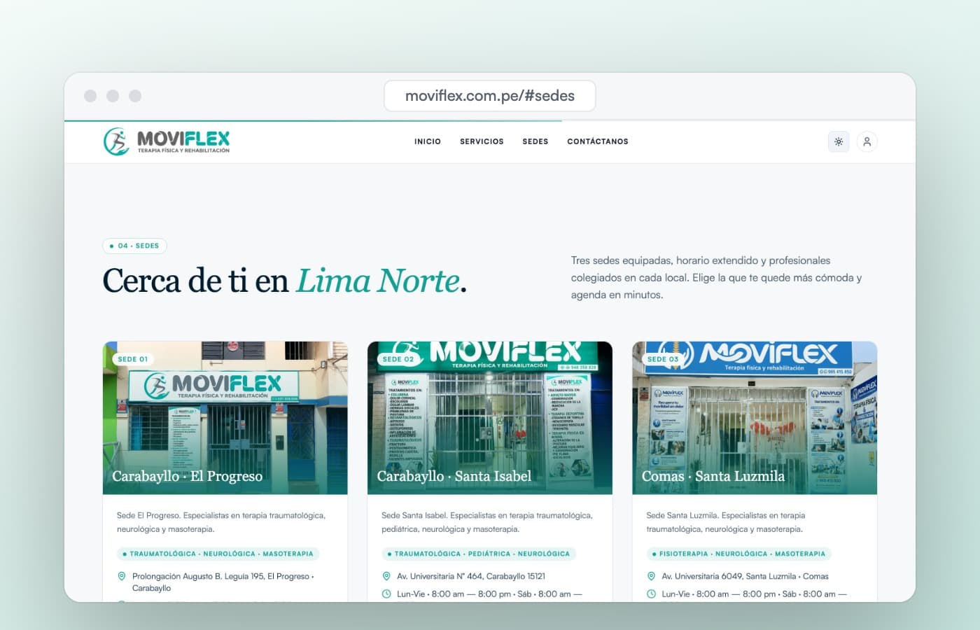 Moviflex: las tres sedes de Lima Norte, cada una con su horario y su botón de agenda