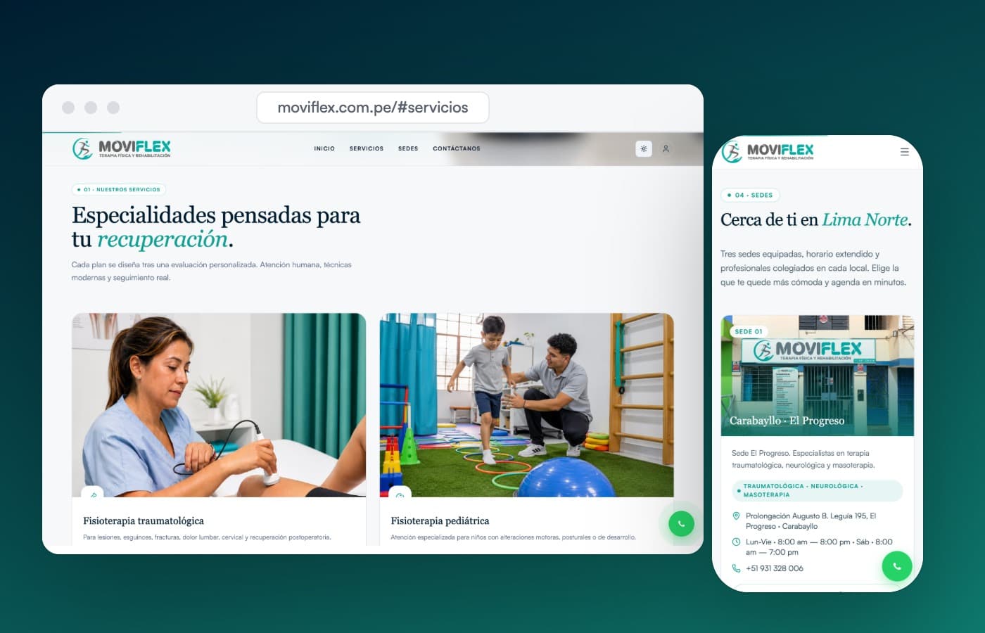 Moviflex: las especialidades y la sede en el celular