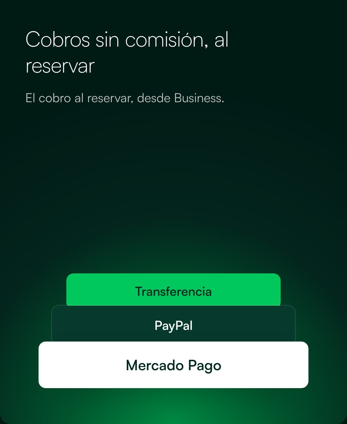 Tarjeta de cobros sin comisión: transferencia, PayPal y Mercado Pago