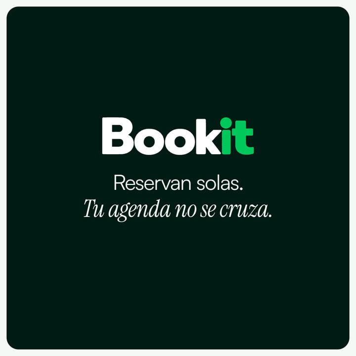 Video de 45 segundos de Bookit: una reserva desde el celular, el horario que se cierra para las demás, la agenda con su recordatorio y la caja del mes