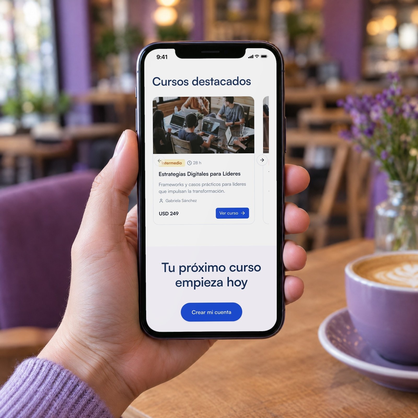 El sitio de la academia en el celular