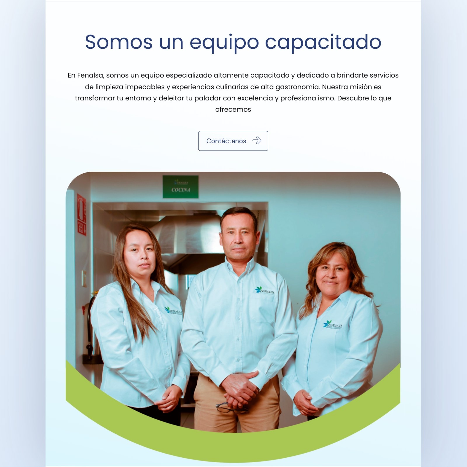 La página Nosotros de fenalsa.com con la fotografía del equipo de Fenalsa