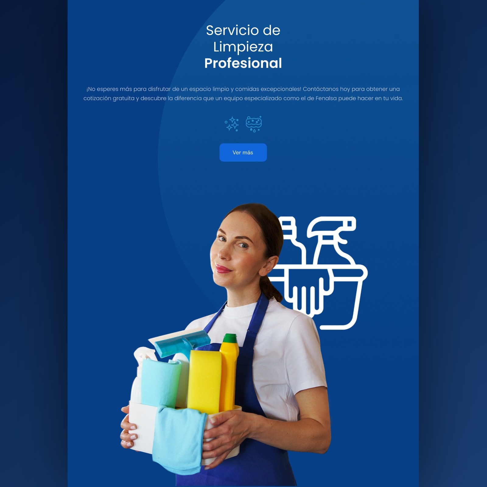 La banda de servicio de limpieza profesional de fenalsa.com, en azul