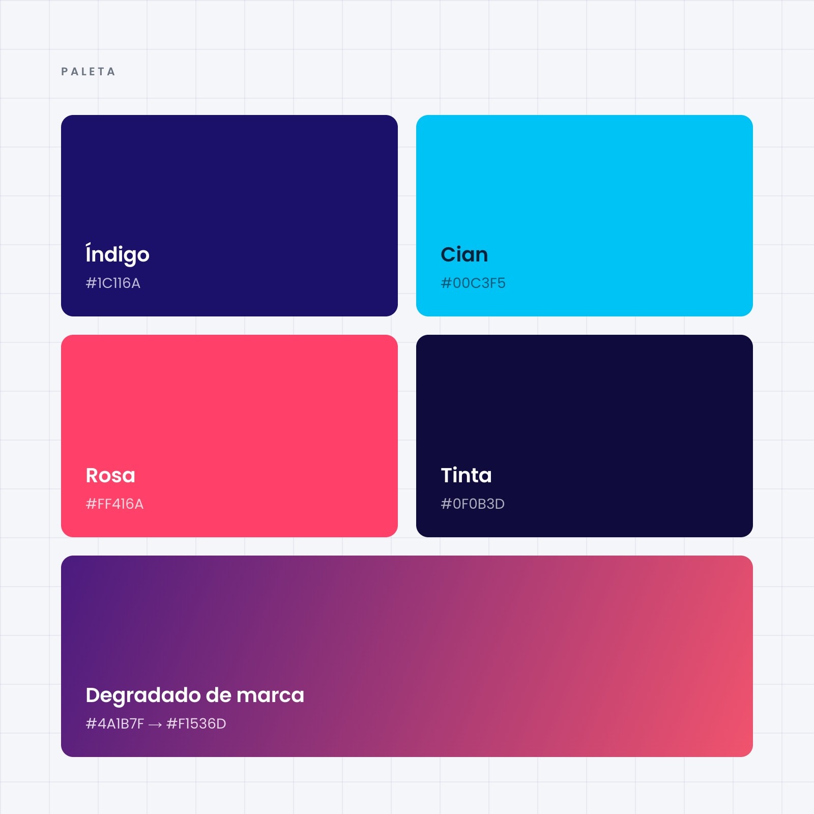 Lámina con las fichas de color de MainTech y sus valores hexadecimales