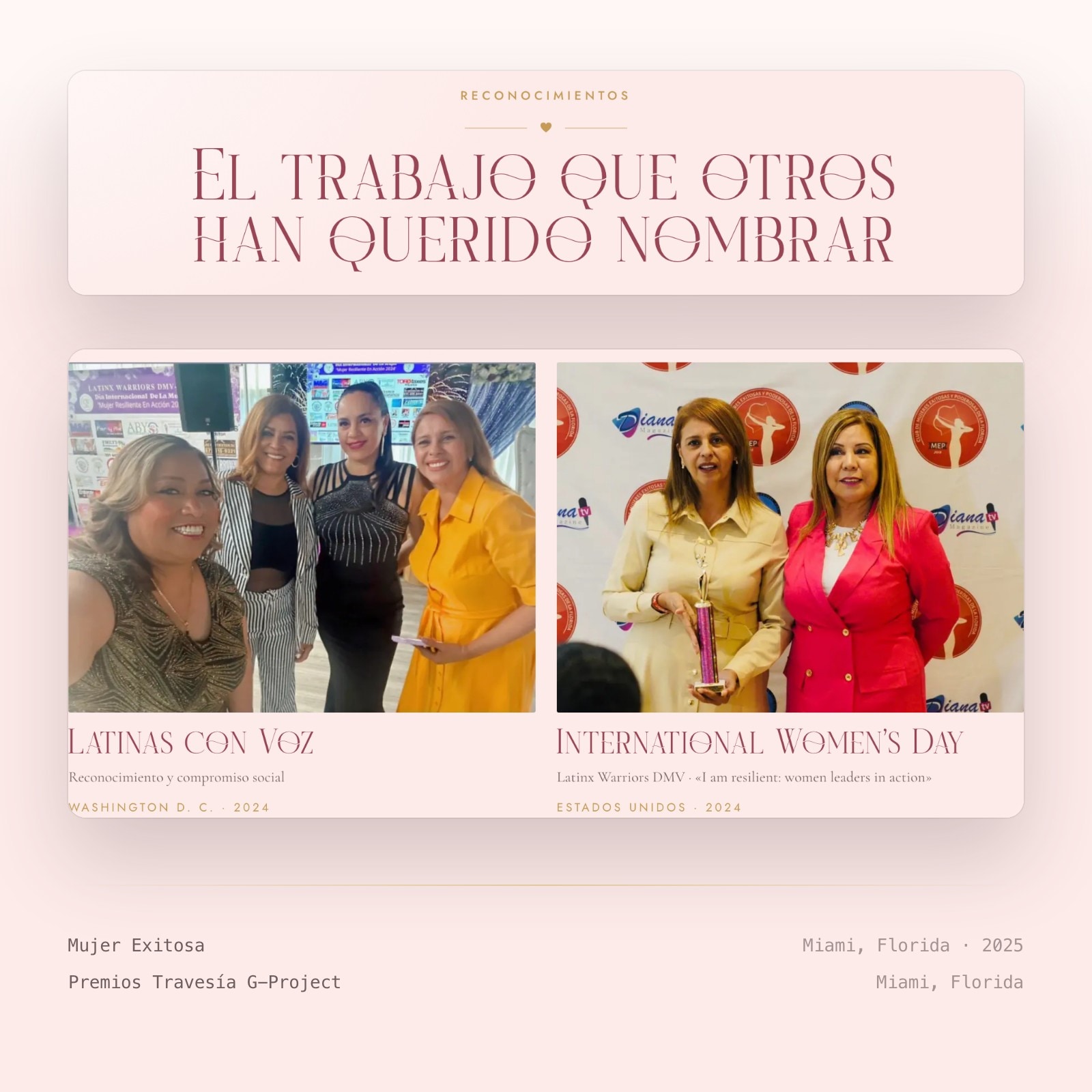 Los reconocimientos de la fundación en la página de toliveagain.org